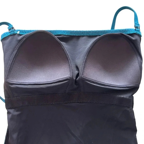 Gottex Cote D' Azur Teal Bandeau Convertible Sz 8 Tankini Top - Picture 5 of 7